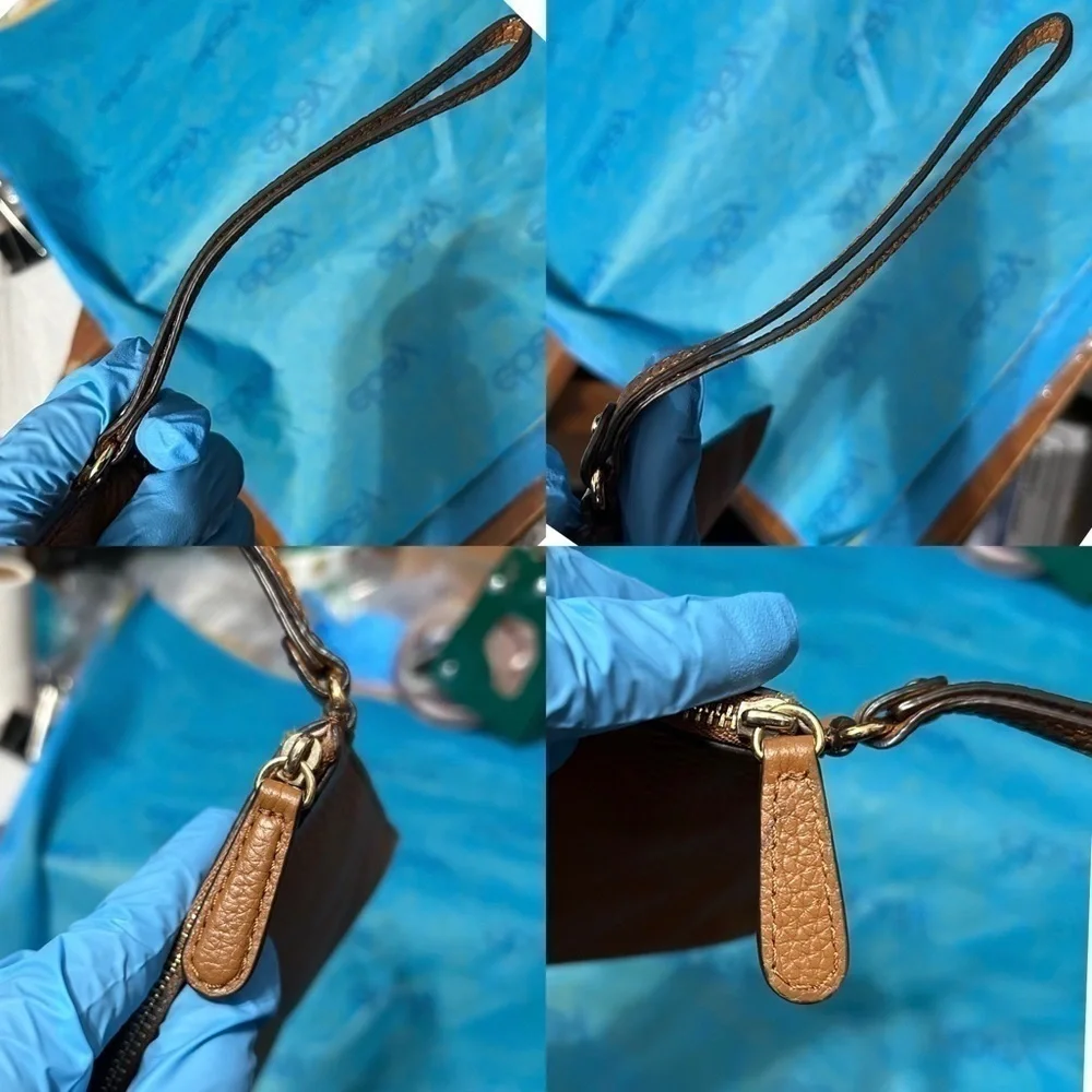 Michael Kors Brown Leather Zip Closure Clutch - “Eunice”